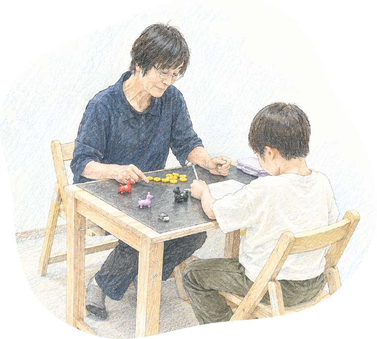 スタッフとお子さまが一緒に活動する様子